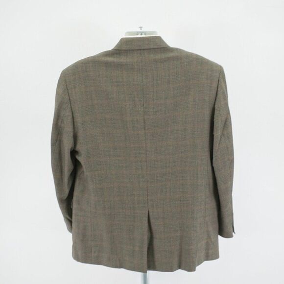 Jos A Bank Wool Sport Coat Green Blue Check W/ Brown Windowpane 44R / Slim 46R - Picture 6 of 12